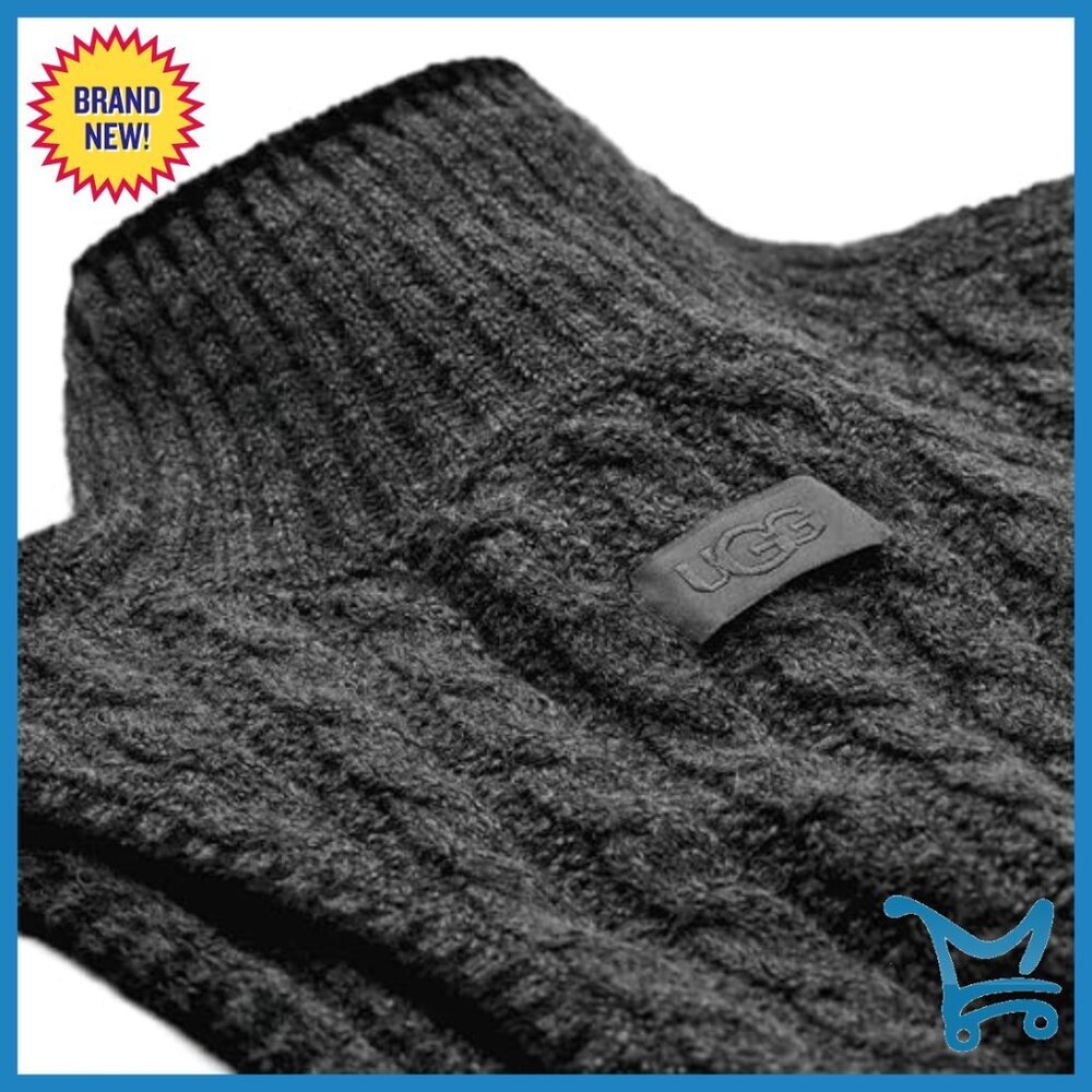 Cable Knit Turtleneck Tank Top, Recycled Polyester Blend, Cropped Fit - Picture 5 of 6